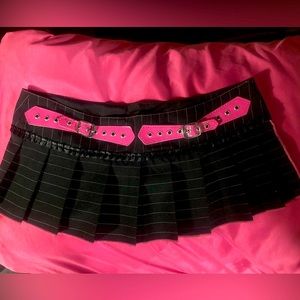 Serious pinstripe micro miniskirt